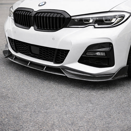 Carbon Fiber 3PC CP Style Front Bumper Lip for BMW 3 Series G20