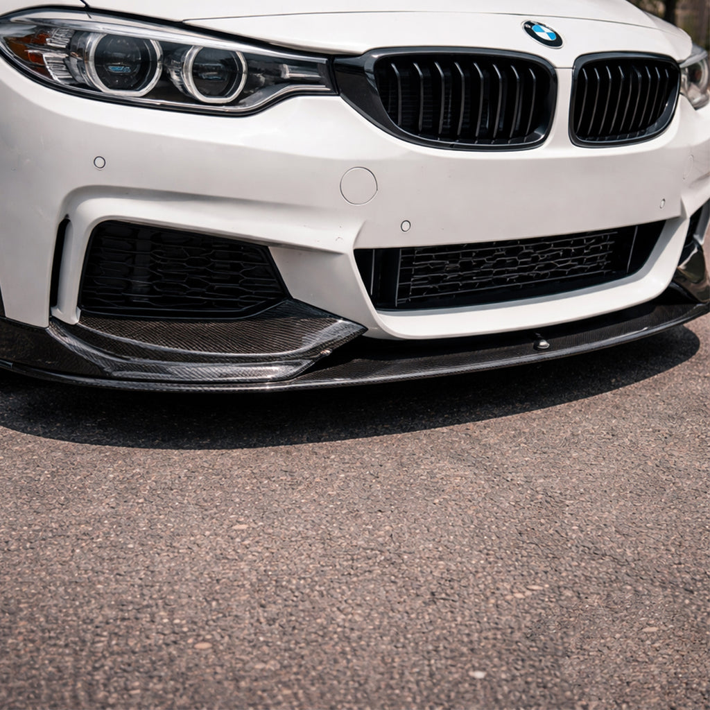 Carbon Fiber Front Lip with Canard Fins for BMW 4 Series F32 / F33 / F36 M Sport (2014+)