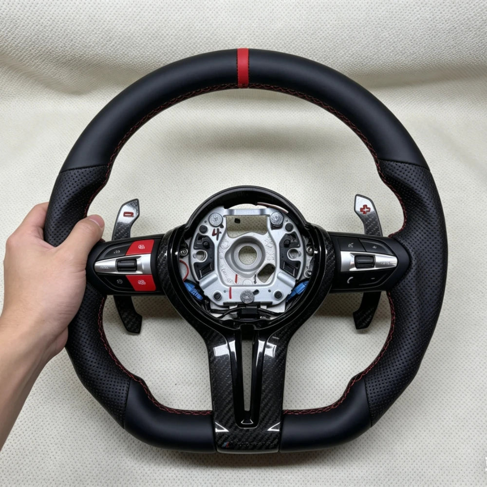 Customizable M Sport Carbon Fiber Steering Wheel for BMW F-Series (Multiple Models)